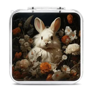 QMNBTES Rabbit And Flowers Switch Game Case Switch Game Holder Cartridge Case Storage 12 Games & 2 Micro Sd Card Slots, Travel Carry Cases, Portable Games Card Storage, Hard Shell, Buckle Closure