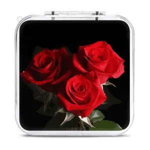 QMNBTES Red Roses Switch Game Case Switch Game Holder Cartridge Case Storage 12 Games & 2 Micro Sd Card Slots, Travel Carry Cases, Portable Games Card Storage, Hard Shell, Buckle Closure