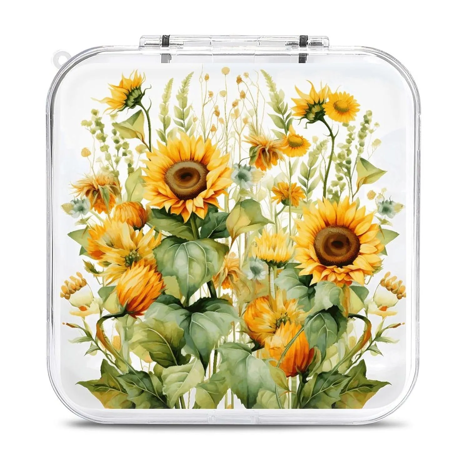QMNBTES Sunflower And Corn Switch Game Case Switch Game Holder Cartridge Case Storage 12 Games & 2 Micro Sd Card Slots, Travel Carry Cases, Portable Games Card Storage, Hard Shell, Buckle Closure
