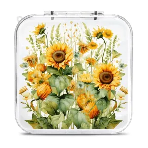 QMNBTES Sunflower And Corn Switch Game Case Switch Game Holder Cartridge Case Storage 12 Games & 2 Micro Sd Card Slots, Travel Carry Cases, Portable Games Card Storage, Hard Shell, Buckle Closure
