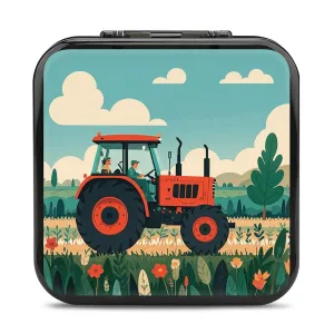 QMNBTES Tractor Farming Switch Game Case Switch Game Holder Cartridge Case Storage 24 Games & 2 Micro Sd Card Slots, Travel Carry Cases, Portable Games Card Storage, Hard Shell, Buckle Closure