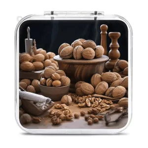 QMNBTES Walnut Nuts Switch Game Case Switch Game Holder Cartridge Case Storage 12 Games & 2 Micro Sd Card Slots, Travel Carry Cases, Portable Games Card Storage, Hard Shell, Buckle Closure