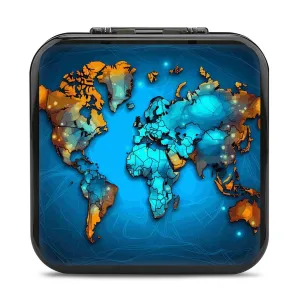 QMNBTES World Map Switch Game Case Switch Game Holder Cartridge Case Storage 24 Games & 2 Micro Sd Card Slots, Travel Carry Cases, Portable Games Card Storage, Hard Shell, Buckle Closure