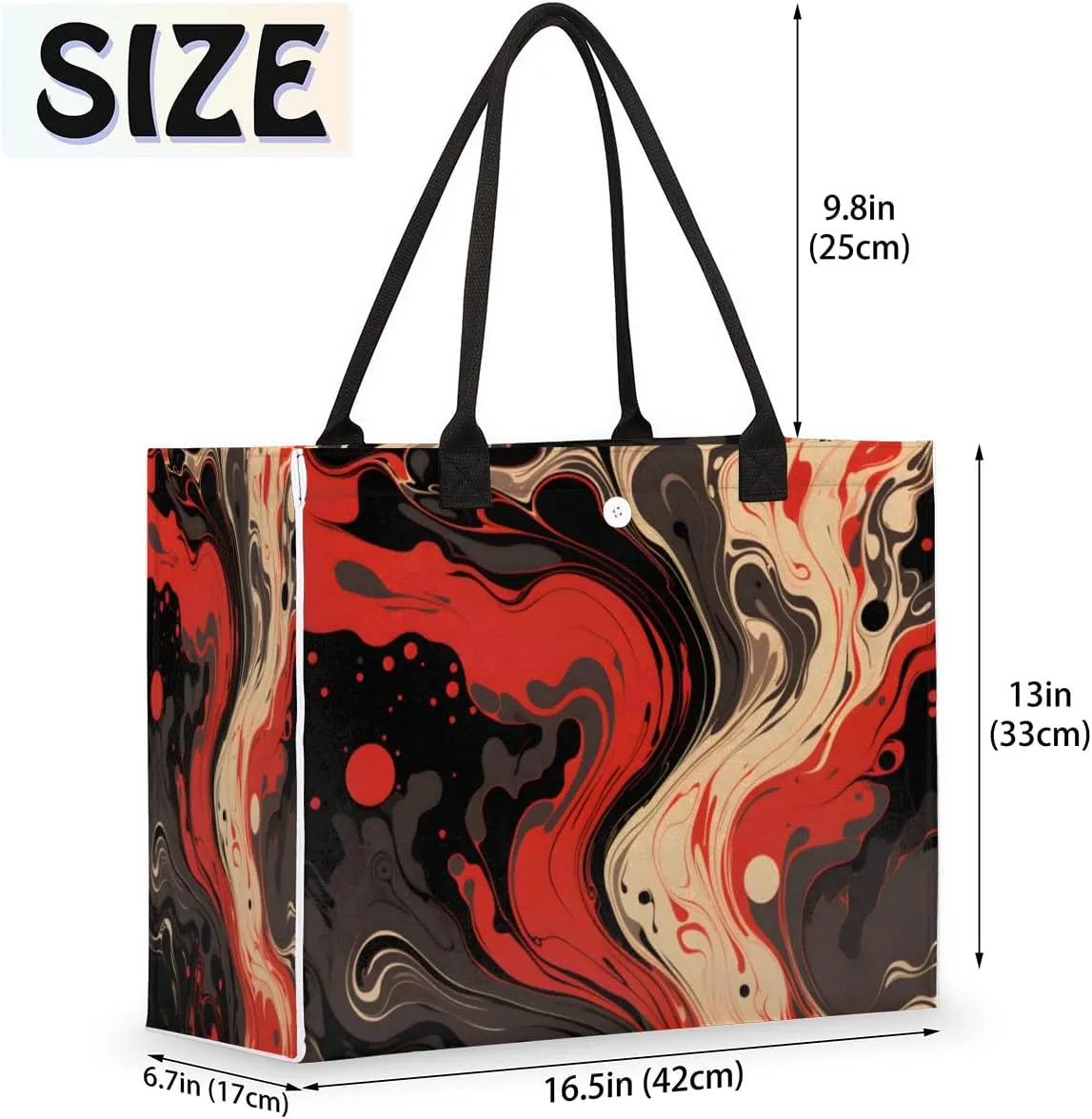 QsirBC Abstract Interesting Decor Tote Bag for Women Shoulder Bags with Pockets Handbags Purses Large Totes