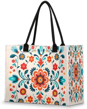 QsirBC Abstracted Art Design Tote Bag for Women Shoulder Bags with Pockets Handbags Purses Large Totes