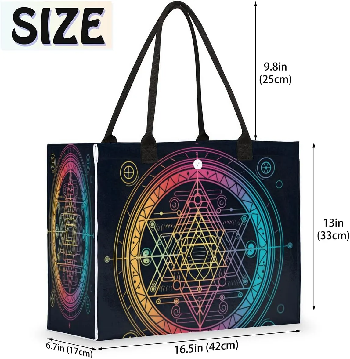 QsirBC Abstraction Design Theme Tote Bag for Women Shoulder Bags with Pockets Handbags Purses Large Totes