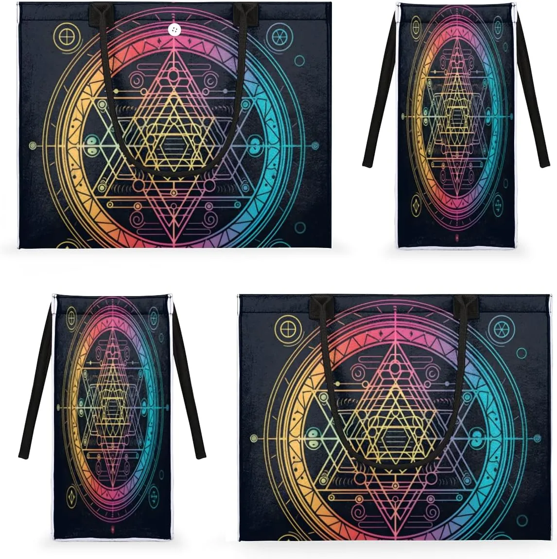 QsirBC Abstraction Design Theme Tote Bag for Women Shoulder Bags with Pockets Handbags Purses Large Totes