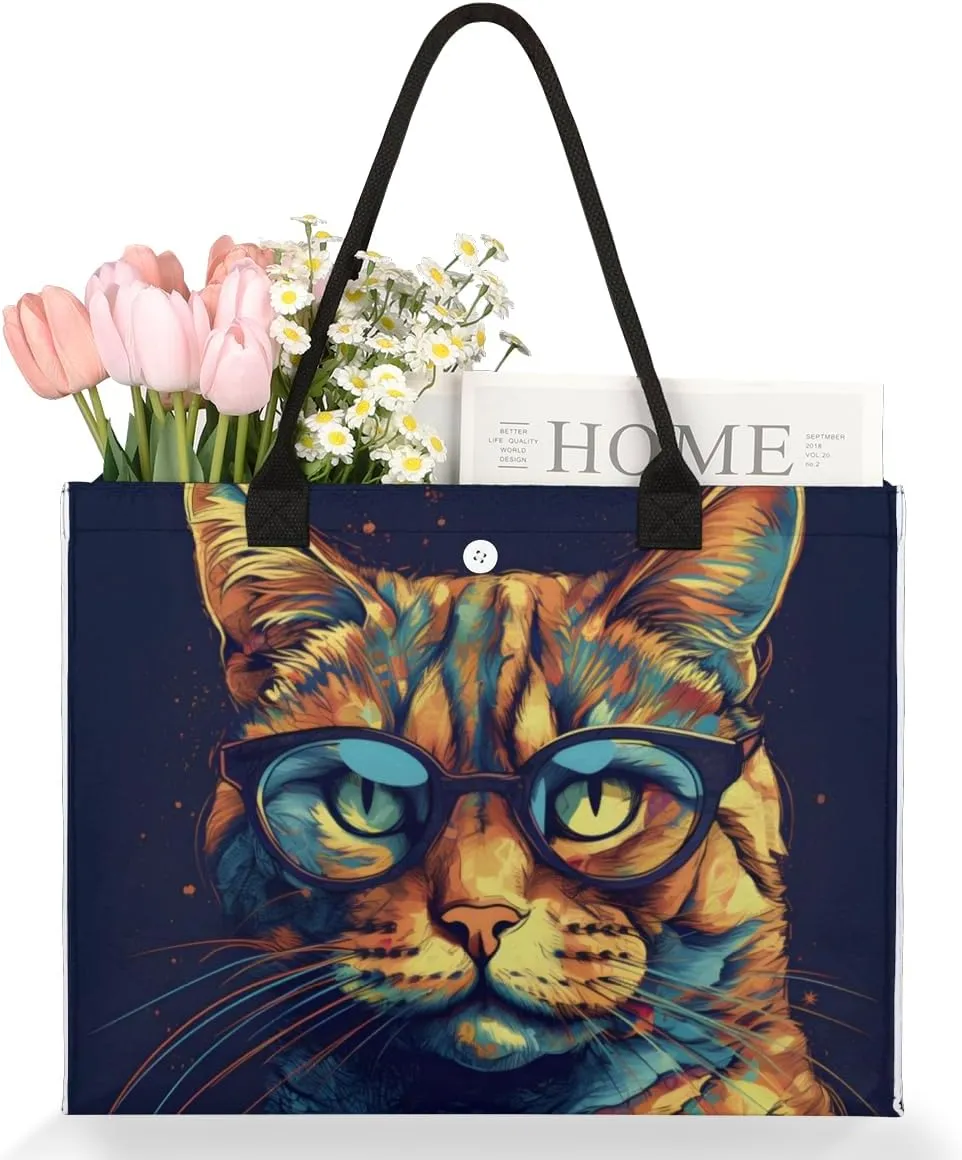 QsirBC Abstractions Theme Decor Tote Bag for Women Shoulder Bags with Pockets Handbags Purses Large Totes