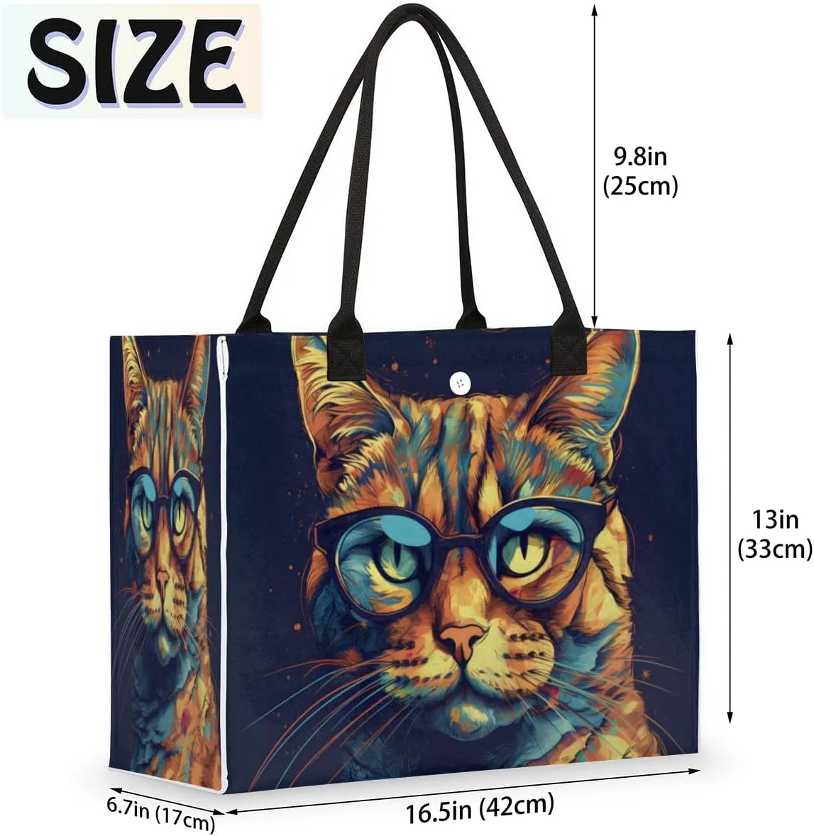 QsirBC Abstractions Theme Decor Tote Bag for Women Shoulder Bags with Pockets Handbags Purses Large Totes