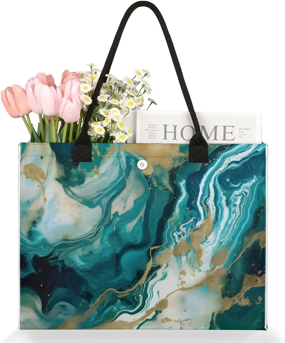 QsirBC Abstractions Tote Bag for Women Shoulder Bags with Pockets Handbags Purses Large Totes