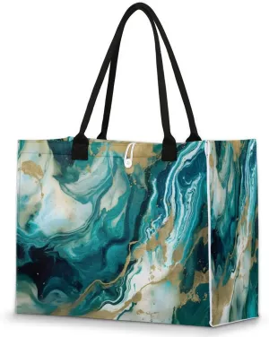 QsirBC Abstractions Tote Bag for Women Shoulder Bags with Pockets Handbags Purses Large Totes