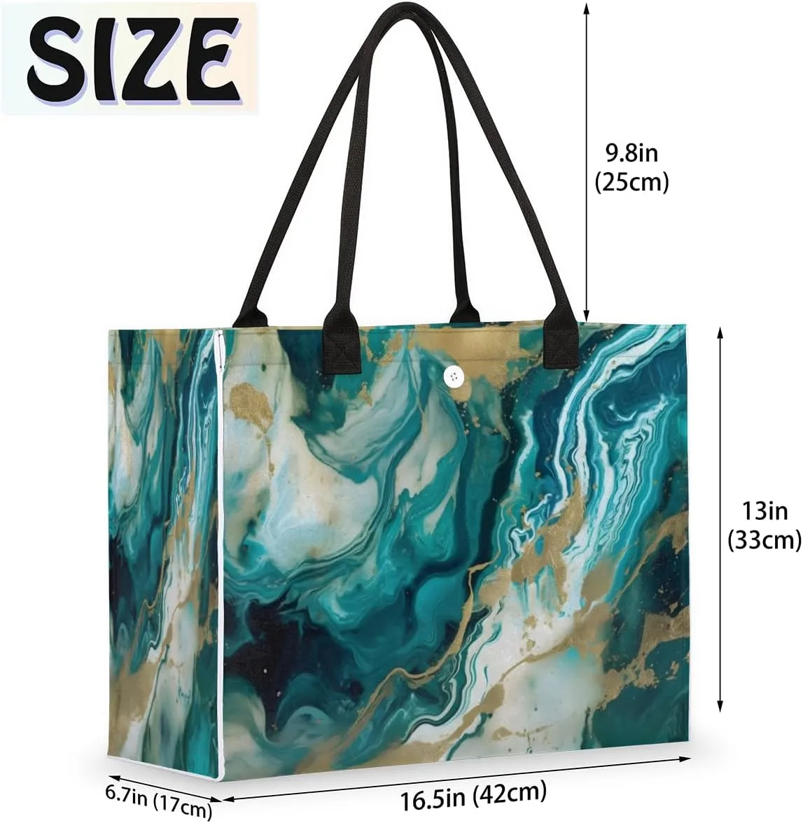 QsirBC Abstractions Tote Bag for Women Shoulder Bags with Pockets Handbags Purses Large Totes