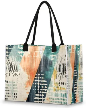 QsirBC Art Abstracted Design Tote Bag for Women Shoulder Bags with Pockets Handbags Purses Large Totes