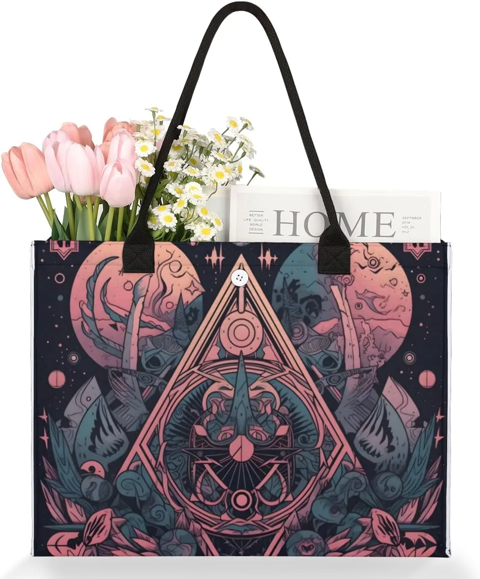 QsirBC Classic Abstractions Tote Bag for Women Shoulder Bags with Pockets Handbags Purses Large Totes