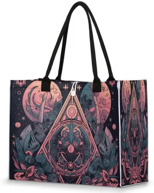 QsirBC Classic Abstractions Tote Bag for Women Shoulder Bags with Pockets Handbags Purses Large Totes