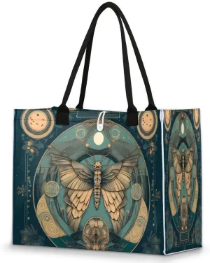 QsirBC Frogs Pattern Theme Tote Bag for Women Shoulder Bags with Pockets Handbags Purses Large Totes