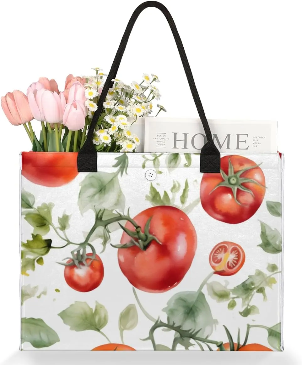 QsirBC Fruits Design Pattern Tote Bag for Women Shoulder Bags with Pockets Handbags Purses Large Totes