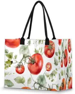 QsirBC Fruits Design Pattern Tote Bag for Women Shoulder Bags with Pockets Handbags Purses Large Totes