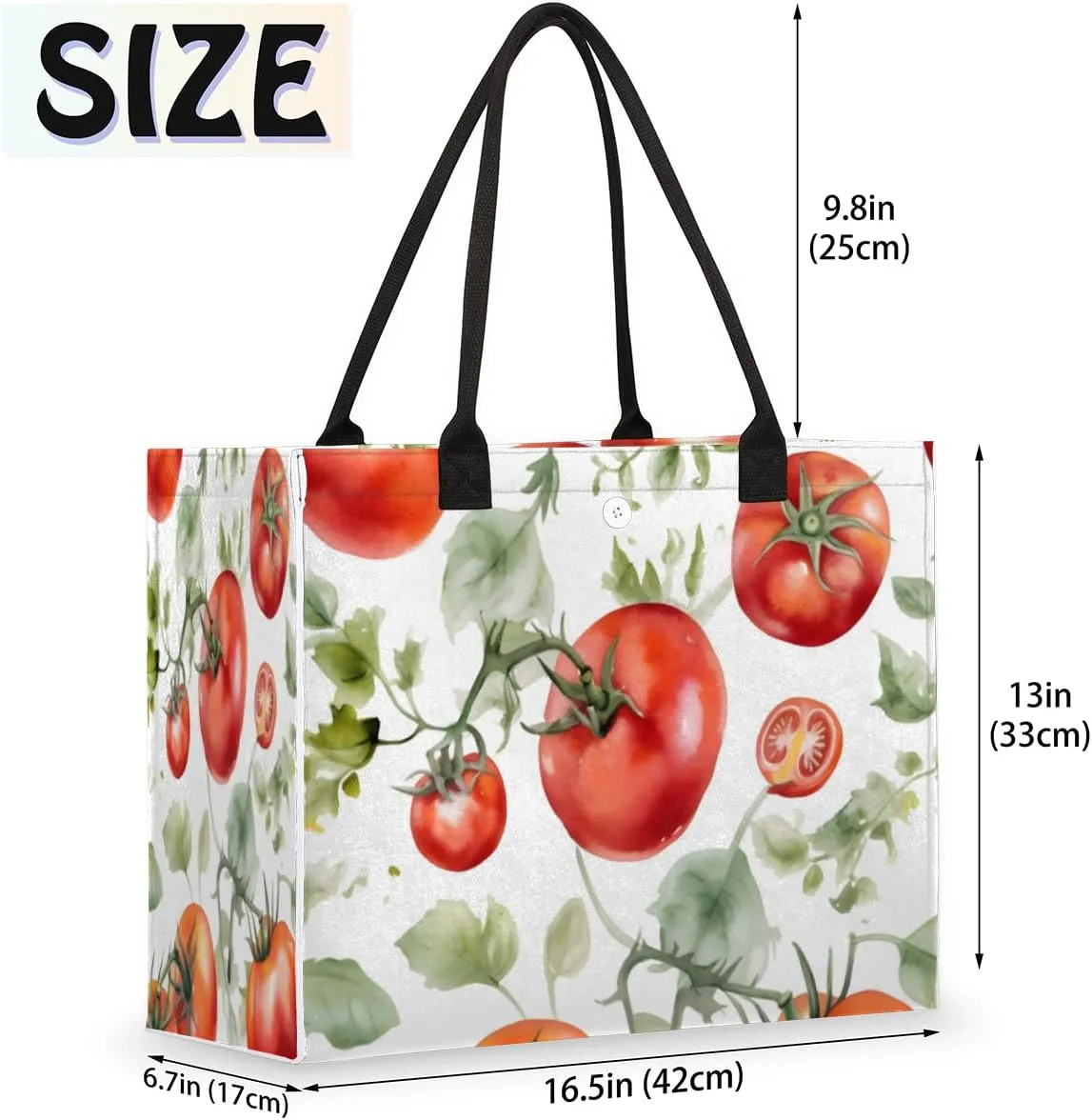 QsirBC Fruits Design Pattern Tote Bag for Women Shoulder Bags with Pockets Handbags Purses Large Totes