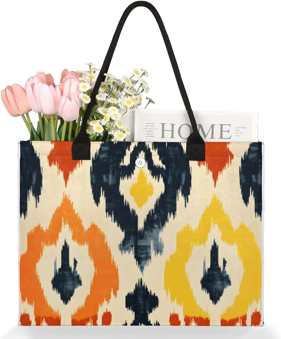 QsirBC Geometrical Design Tote Bag for Women Shoulder Bags with Pockets Handbags Purses Large Totes