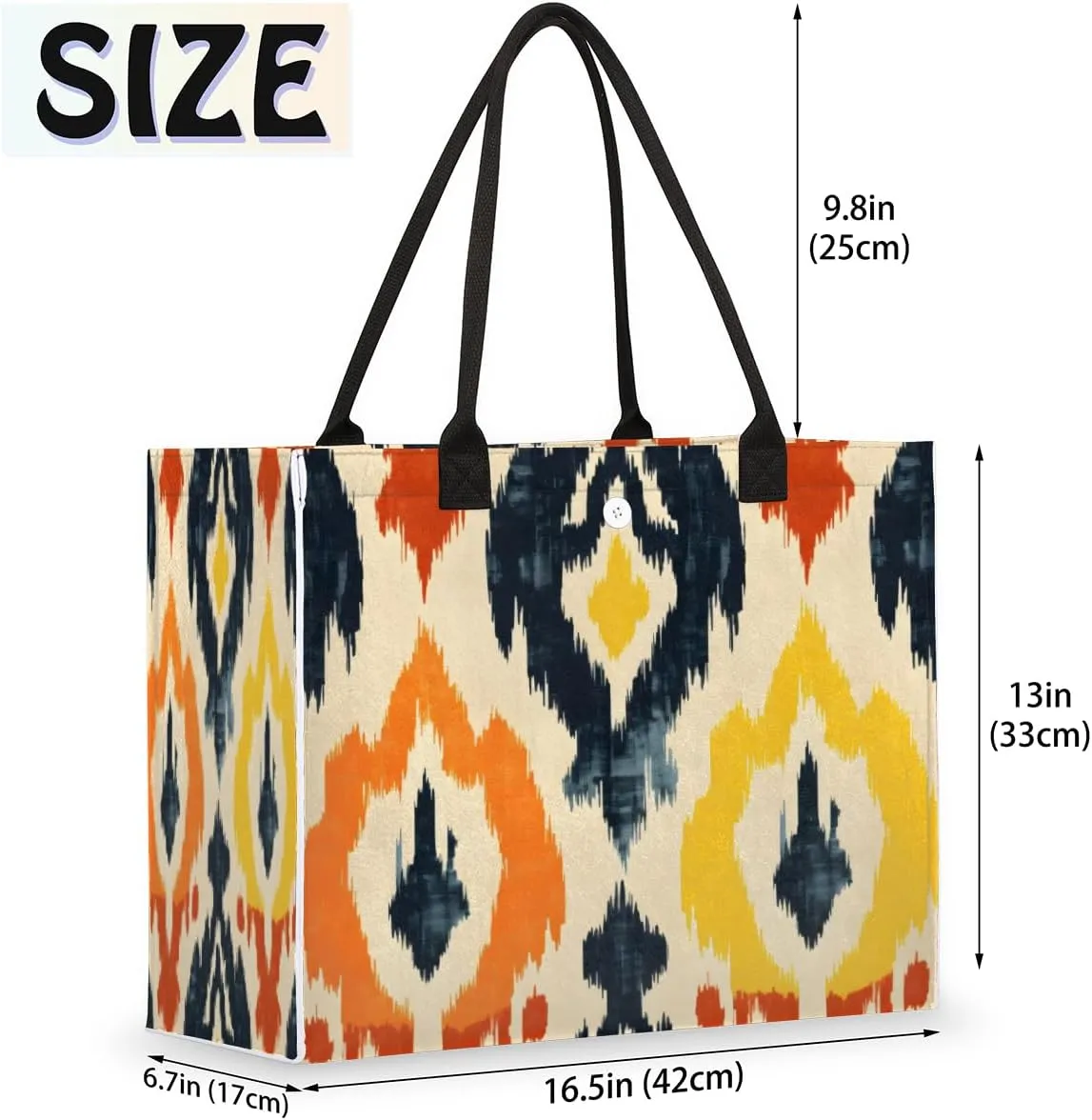 QsirBC Geometrical Design Tote Bag for Women Shoulder Bags with Pockets Handbags Purses Large Totes