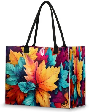 QsirBC Maple Leaf Plant Tote Bag for Women Shoulder Bags with Pockets Handbags Purses Large Totes