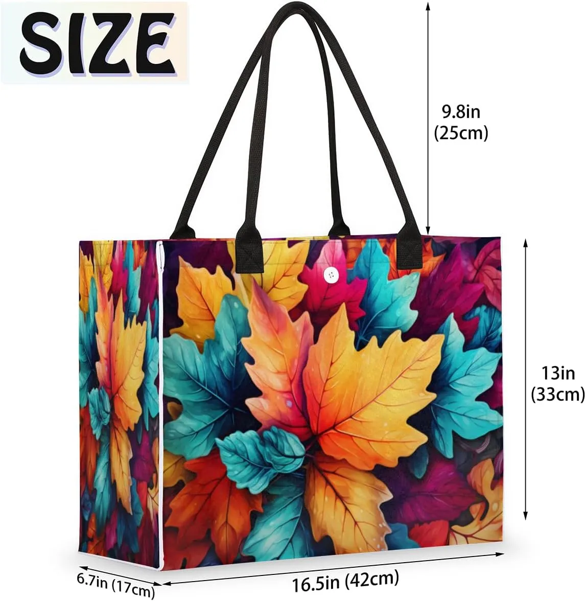 QsirBC Maple Leaf Plant Tote Bag for Women Shoulder Bags with Pockets Handbags Purses Large Totes