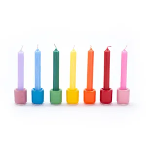 Rainbow Spell Ritual Candle Holders, single