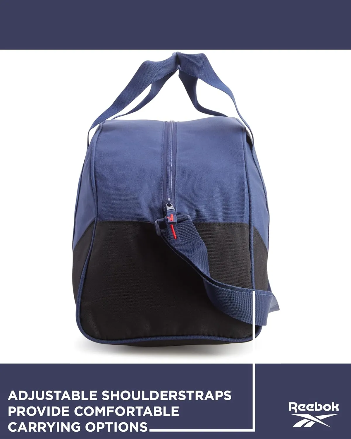 Reebok Duffle Bag - Unisex Lightweight Gym, Sports and Travel Mini Carry On Weekender Bags for Women and Men, Size One Size, Solange Navy
