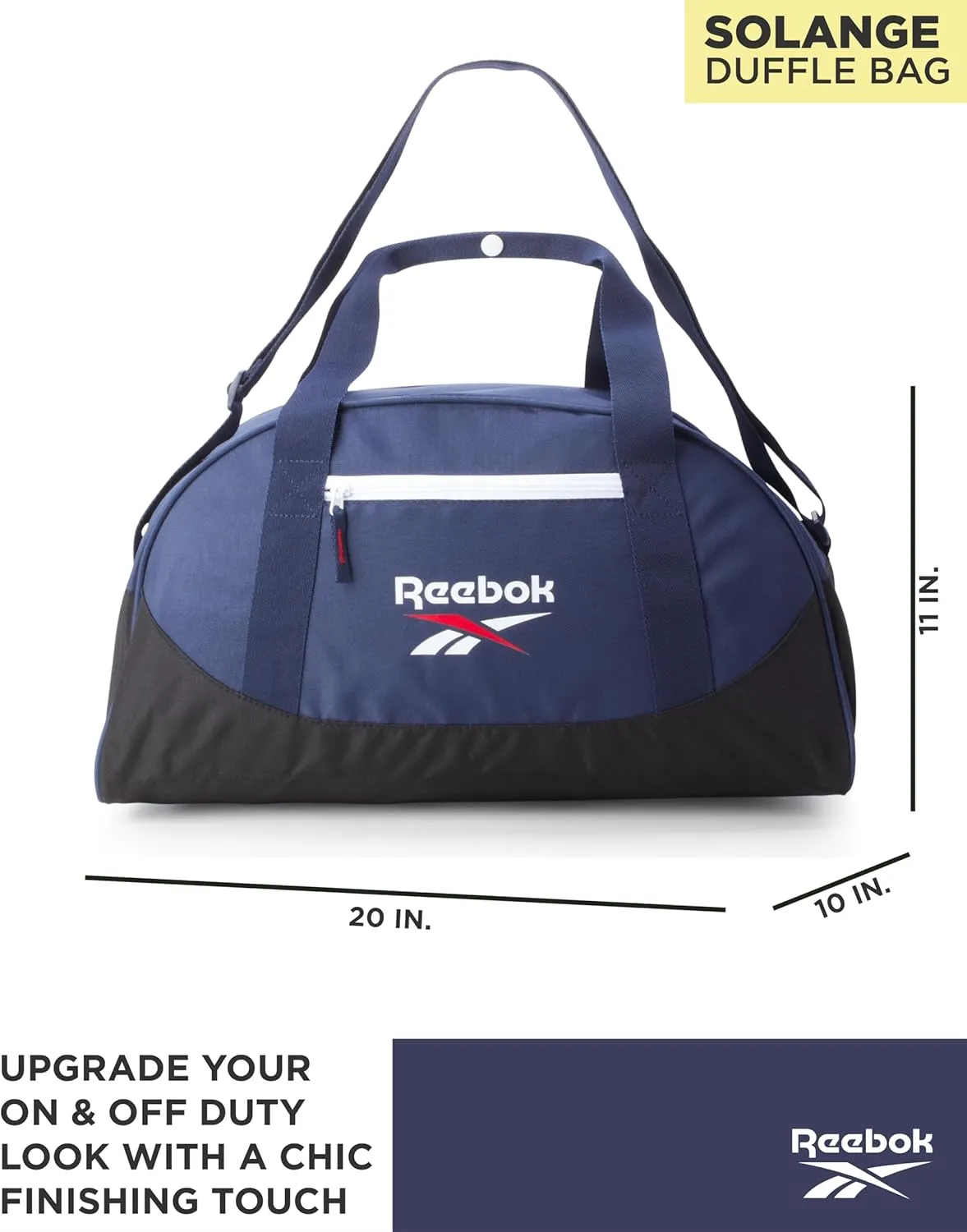 Reebok Duffle Bag - Unisex Lightweight Gym, Sports and Travel Mini Carry On Weekender Bags for Women and Men, Size One Size, Solange Navy