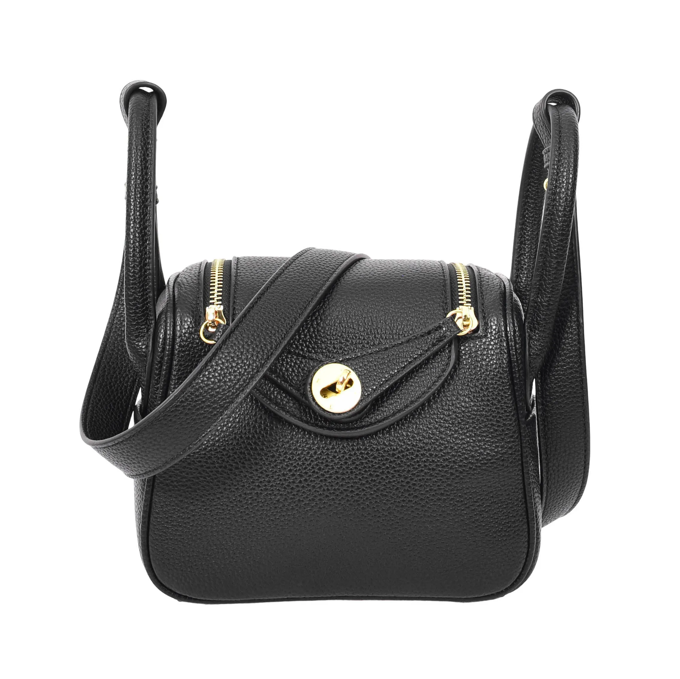 Regina Women's Faux Leather Mini Shoulder Strap Bag Black