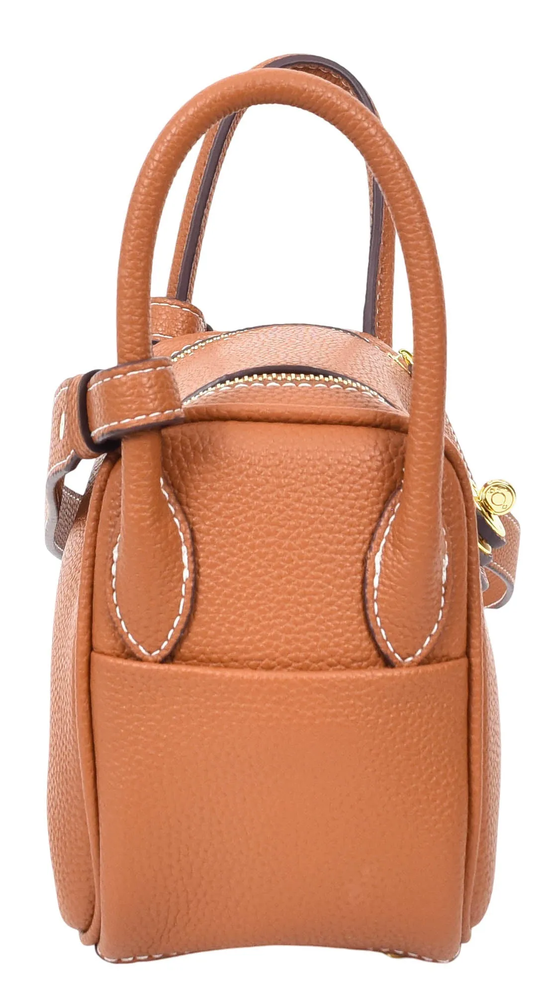 Regina Women's Faux Leather Mini Shoulder Strap Bag Brown