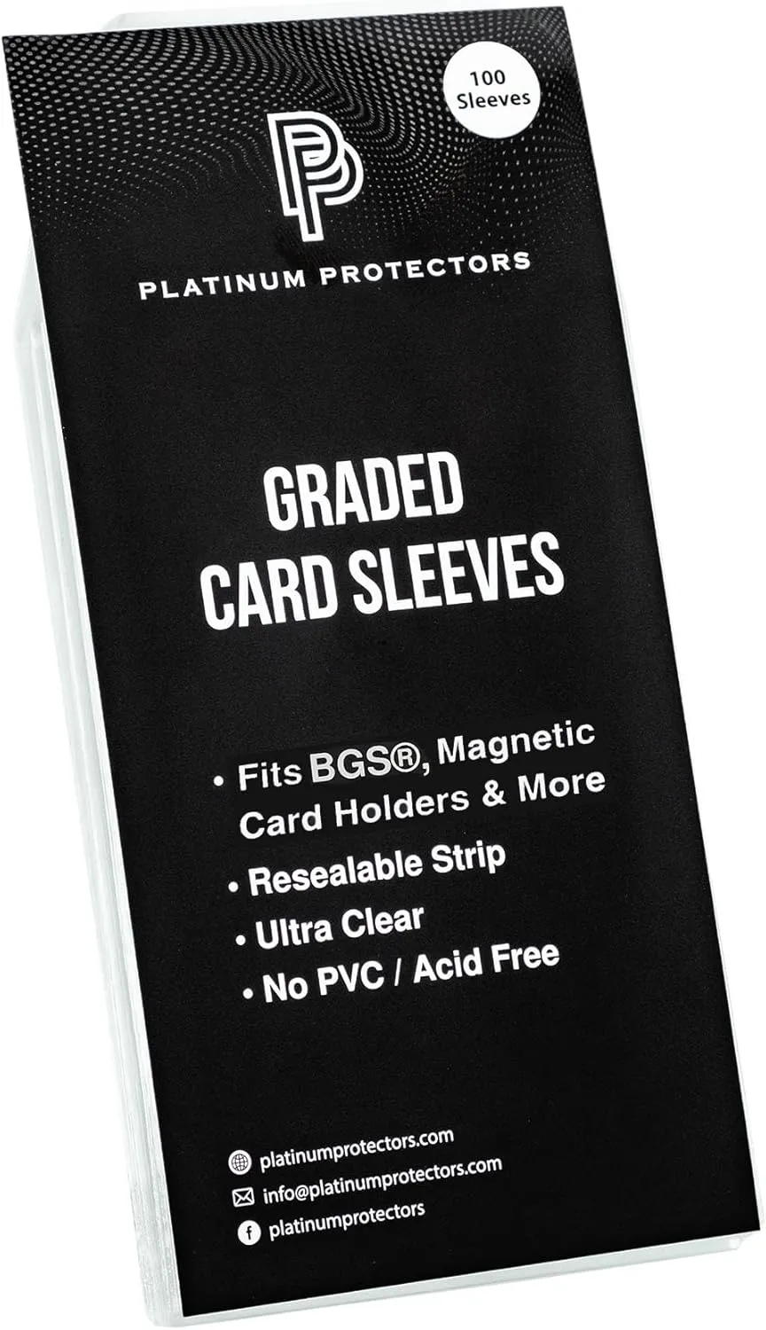 Resealable Graded Card Sleeves for Beckett BGS and SGC Slabs (500 Pack)