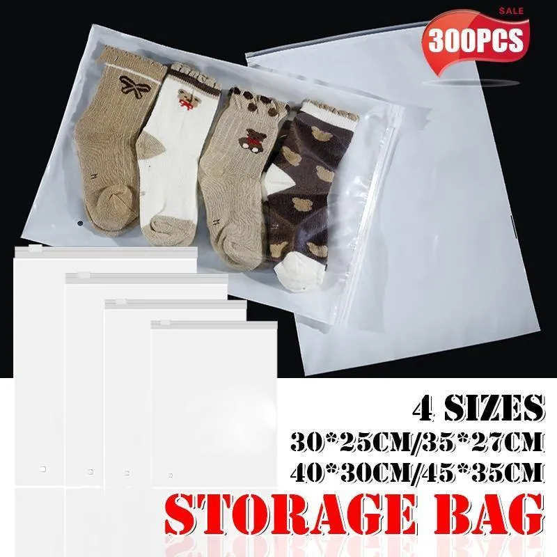 Resealable Storage Clothes Bags with Air Hole 300PCS 4Sizes