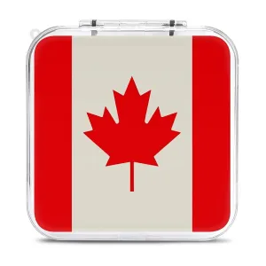Retro Canada Flag Pattern Switch Game Case Switch Game Holder Cartridge Case Storage 12 Games & 2 Micro Sd Card Slots, Travel Carry Cases, Portable Games Card Storage, Hard Shell, Buckle Closure