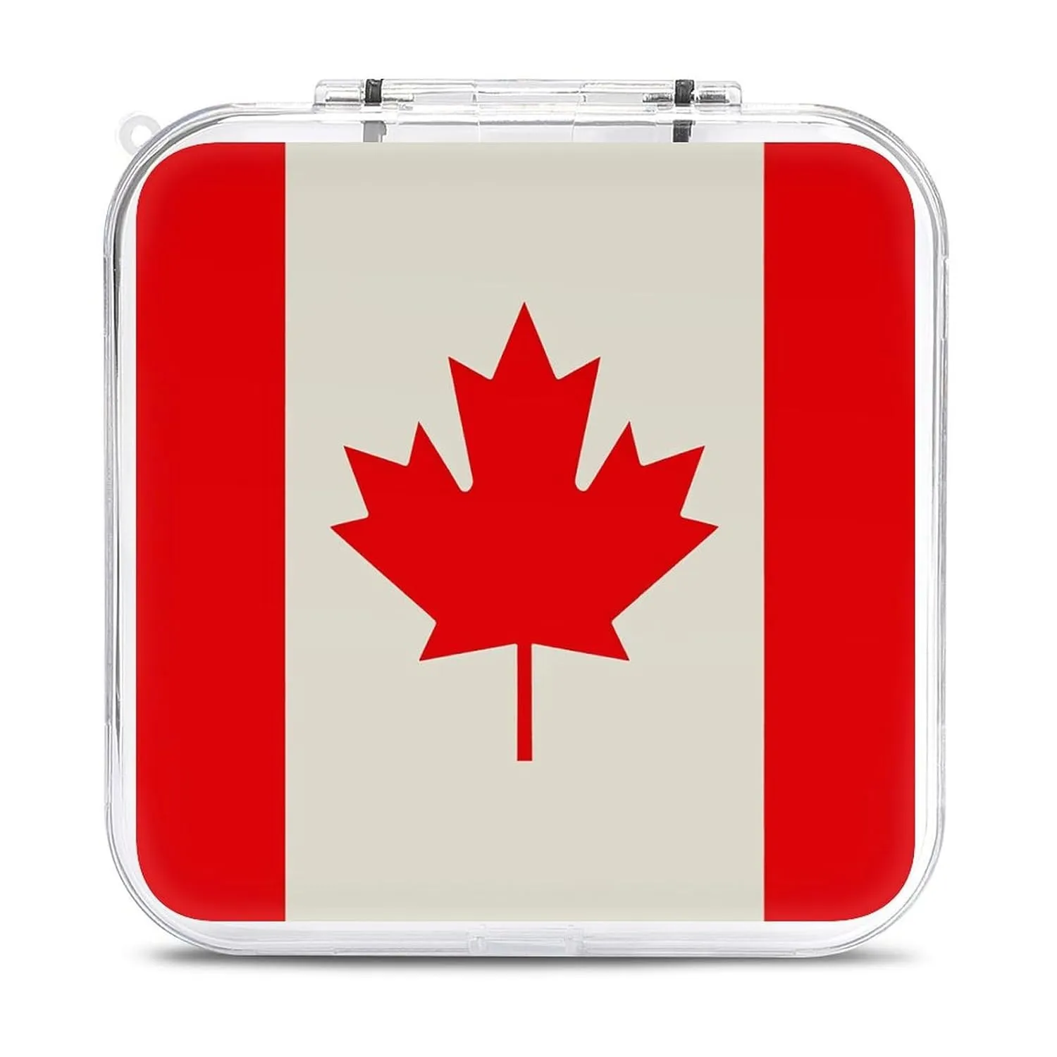 Retro Canada Flag Pattern Switch Game Case Switch Game Holder Cartridge Case Storage 12 Games & 2 Micro Sd Card Slots, Travel Carry Cases, Portable Games Card Storage, Hard Shell, Buckle Closure