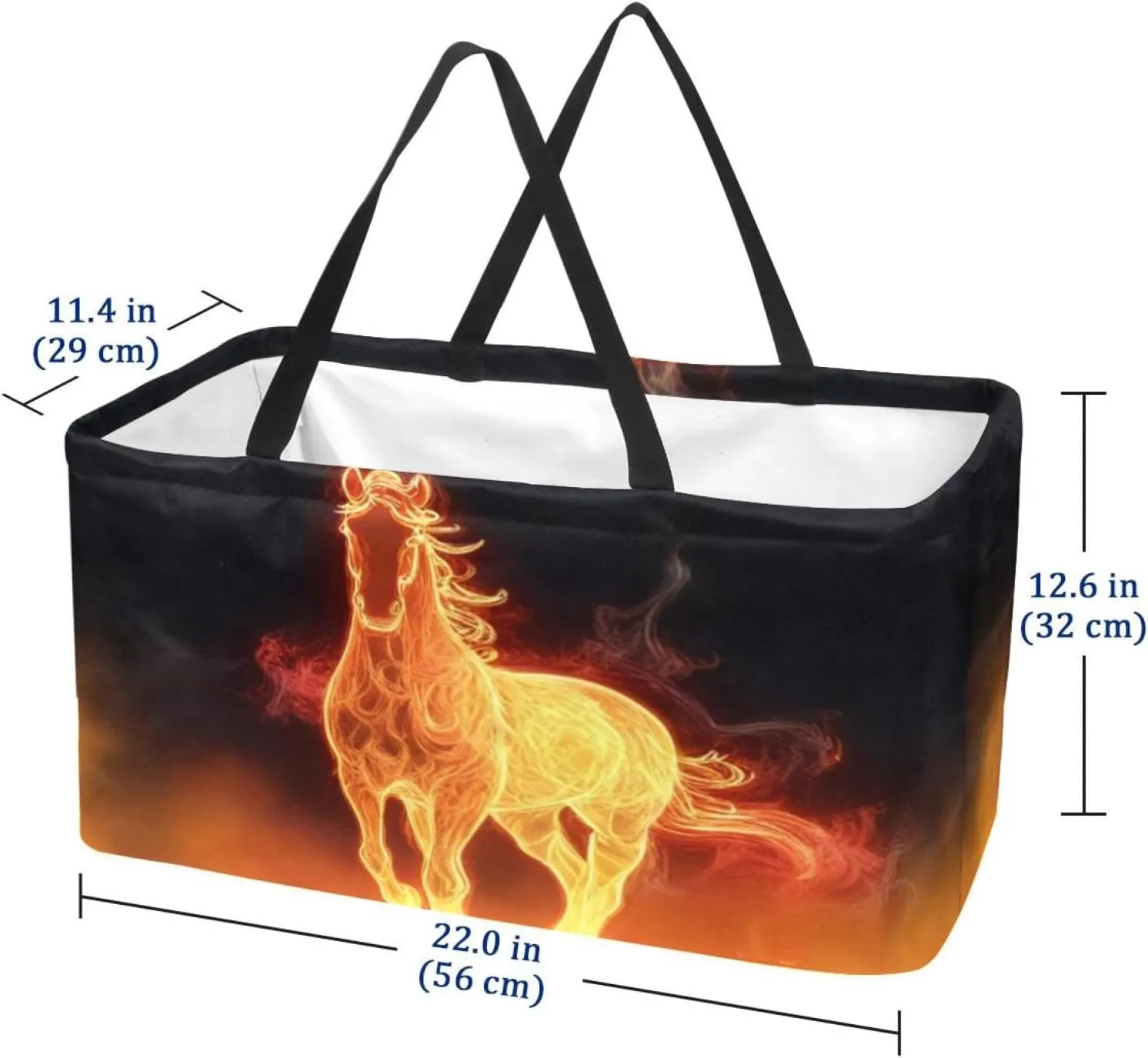 Reusable Grocery Bags Tribe Elephant Head Pattern Foldable Washable Large Storage Bins Basket Shopping Tote Bag