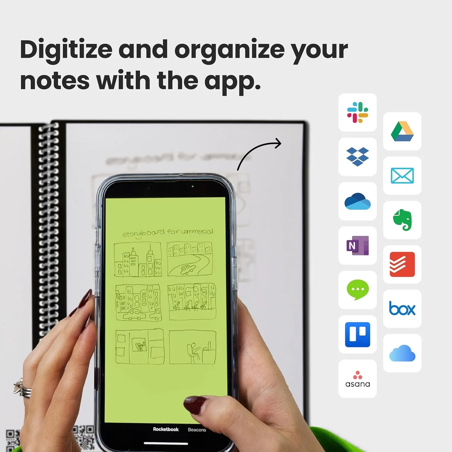 Rocketbook New Core Reusable Spiral Notebook, Letter Size 8.5x11, Teal - Lined Pages, App-Connected, Erasable, Durable Cover, Ideal for School, Work, and Creative Projects