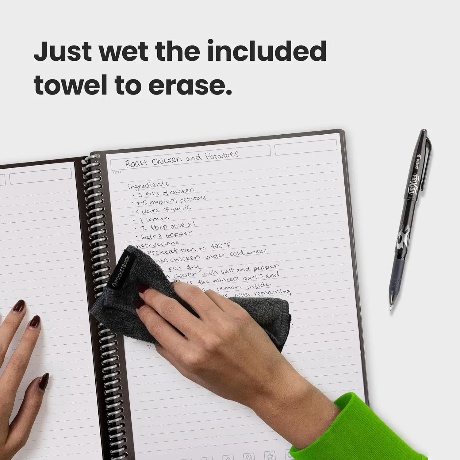 Rocketbook New Core Reusable Spiral Notebook, Letter Size 8.5x11, Teal - Lined Pages, App-Connected, Erasable, Durable Cover, Ideal for School, Work, and Creative Projects