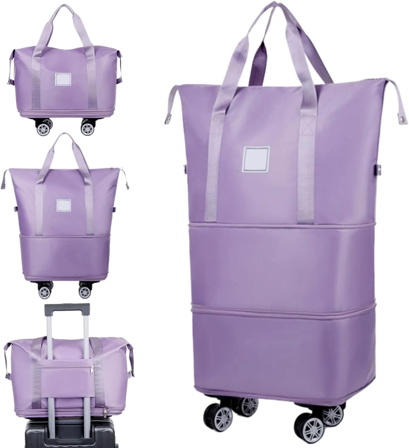 Rolling Duffle Bag with Wheels and Handle, Expandable Foldable Luggage Bag, Dry and Wet Separation Rolling Bag,Travel Light Travel Totes