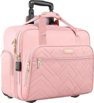 Rolling Laptop Bag, 17.3 Inch Premium Laptop Briefcases with Wheels for Women, Waterproof Rolling Computer Bag Work Bag Laptop Case for Travel Work Office Business