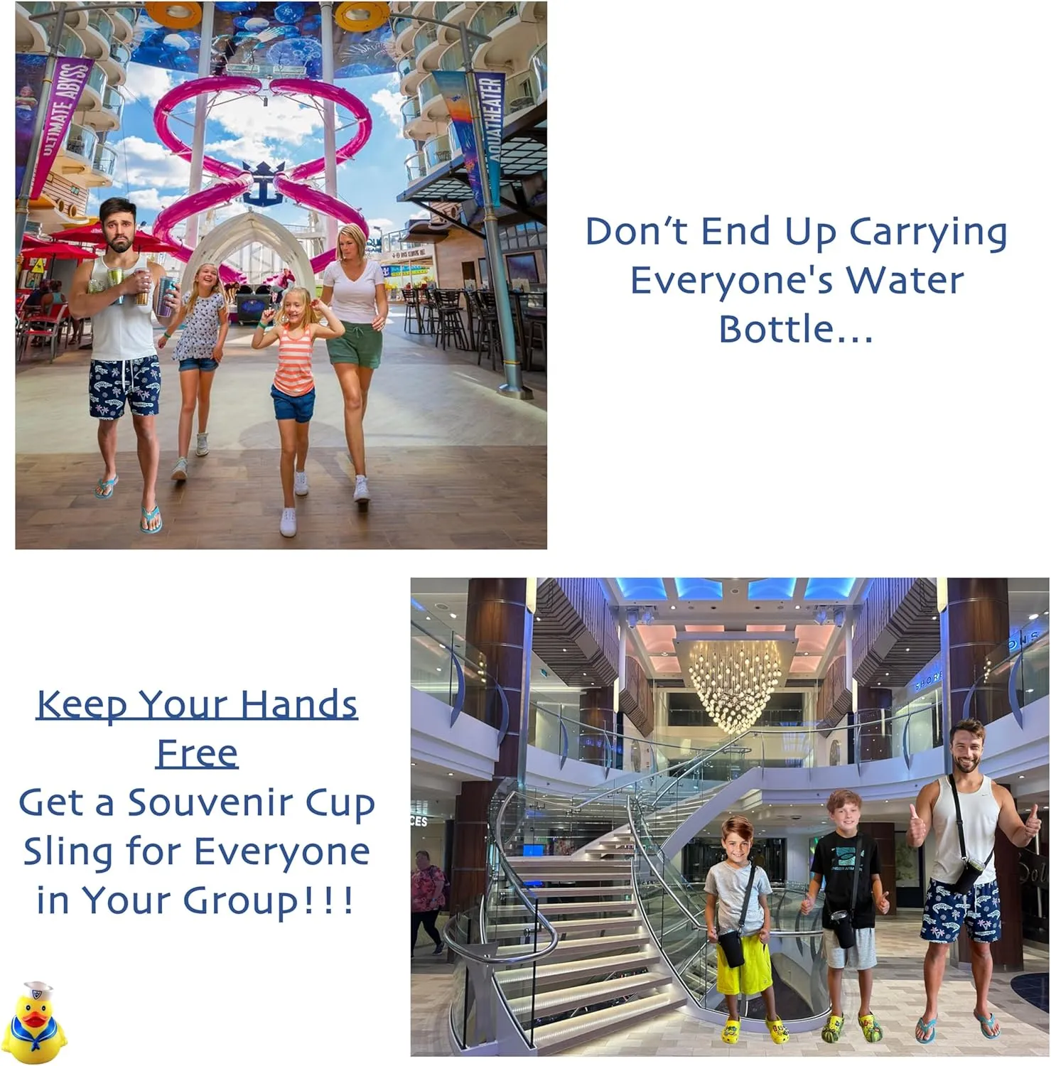 Royal Caribbean Cruise Essentials 2024 - 2-Pack Cup Sling (Black)