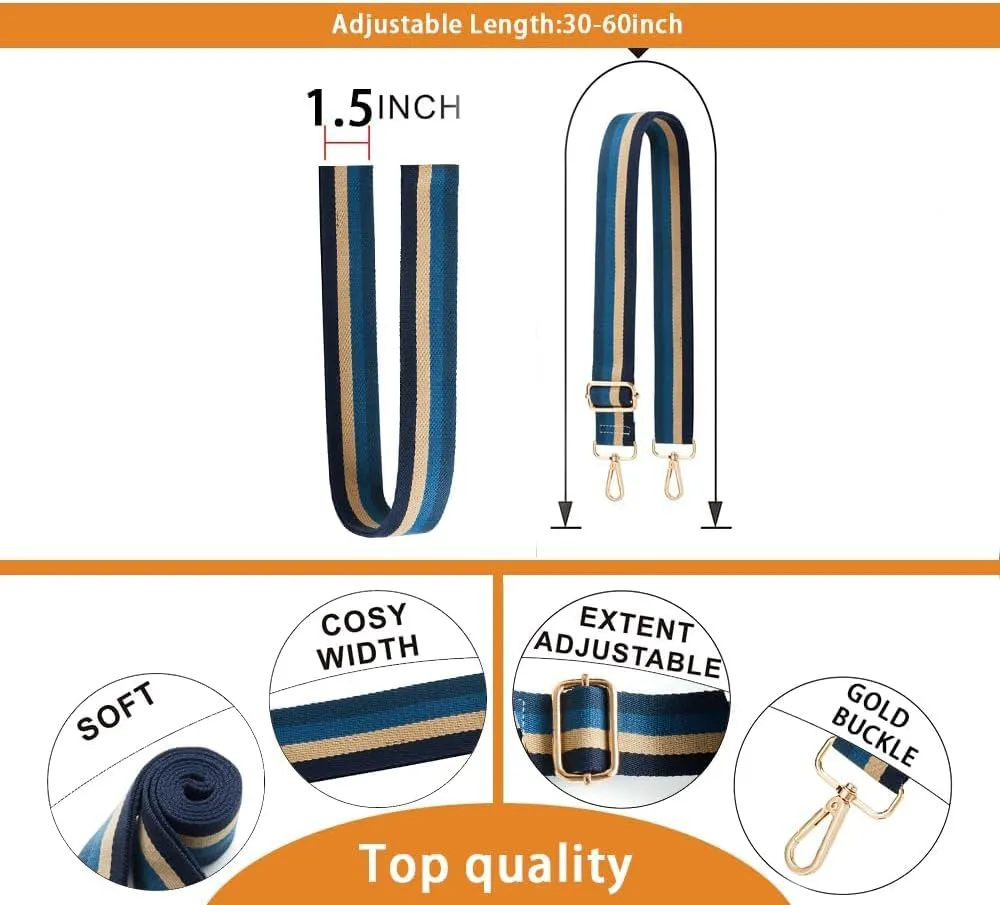 S-Jacorry Purse Strap Replacement Crossbody Wide Shoulder Strap Adjustable Canvas Straps Handbag Strap Replacement Belts