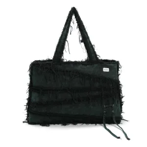 S Washed Denim Big Tote Bag (Moss)