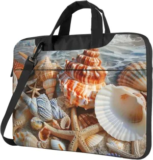 Seashell Landscape Beach Printed Laptop Tote Bag Travel Business Computer Bag Work Bag for Men Women