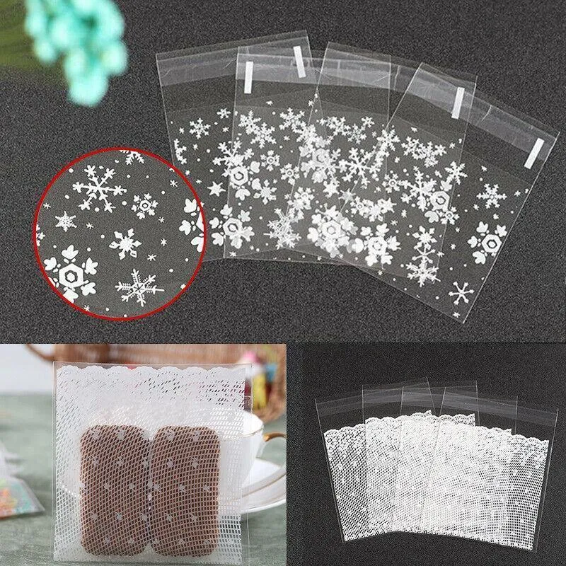 Self Adhesive Cookie Candy Package Bags 100PCS 2Styles