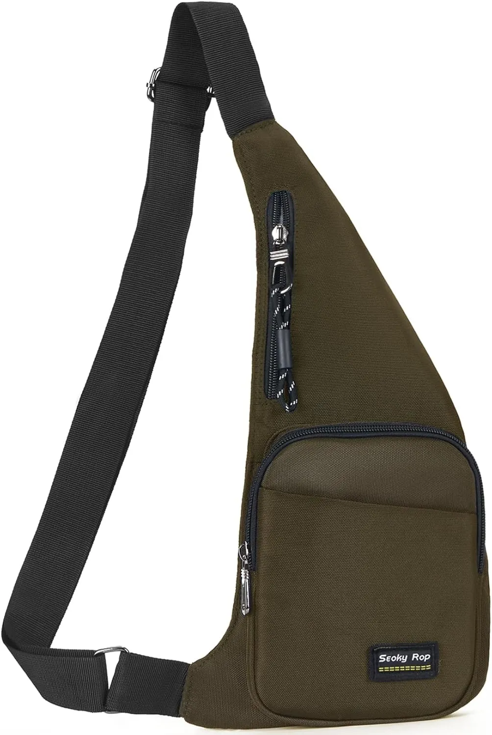 Seoky Rop Sling Bag for Men Women Slim Personal Purse Pocket Small Anti-Thief Crossbody Chest Bag for Travel Hiking Army Green