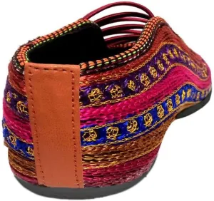 SETHANI Arts Fabric Embroidered Jutis in Multi Color 8.5