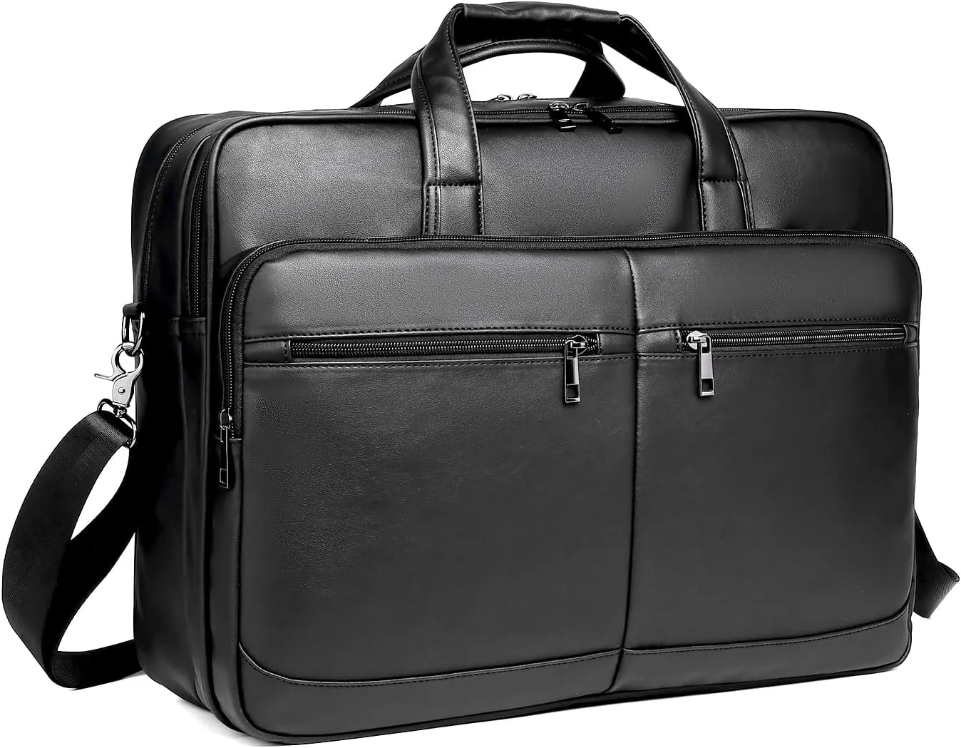 seyfocnia Men’s Leather Messenger Bag, 15.6 Inch 17.3 Inch Laptop Briefcase Satchel Computer Shoulder Bag Business Handbag