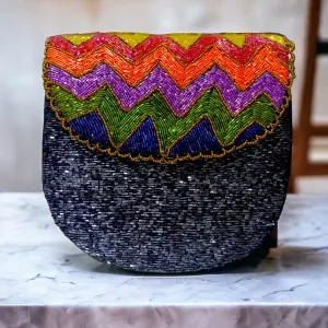 Shahi Clutches - Handcrafted Sparkling Zigzag Clutch for Women, Pakistani Handmade Product